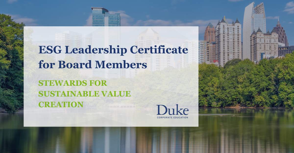 ESG Leadership Certificate for Board Members